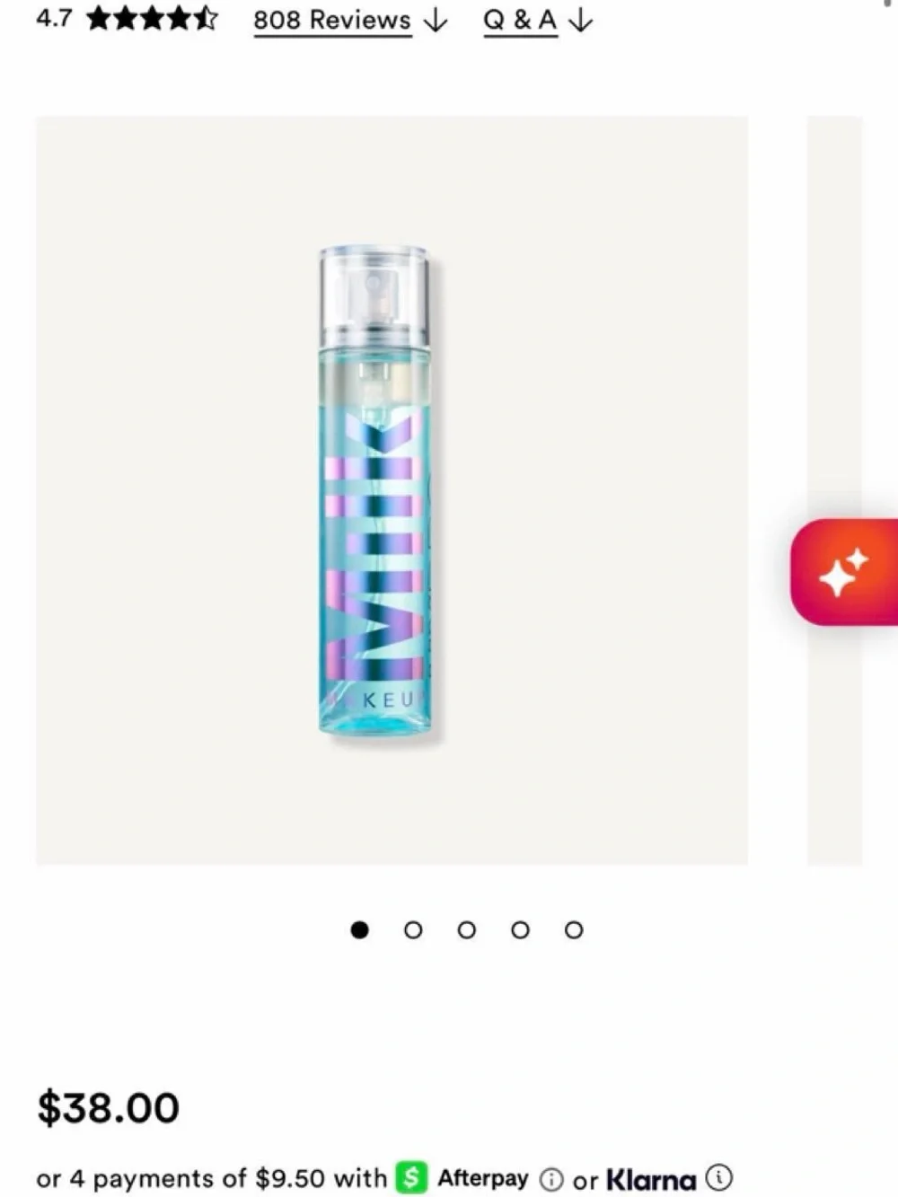 Milk Hydro Grip setting spray